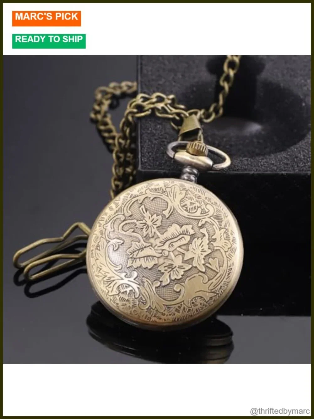 Vintage Steampunk Pocket Watch Roman Numeral Dial Chain Gift Case